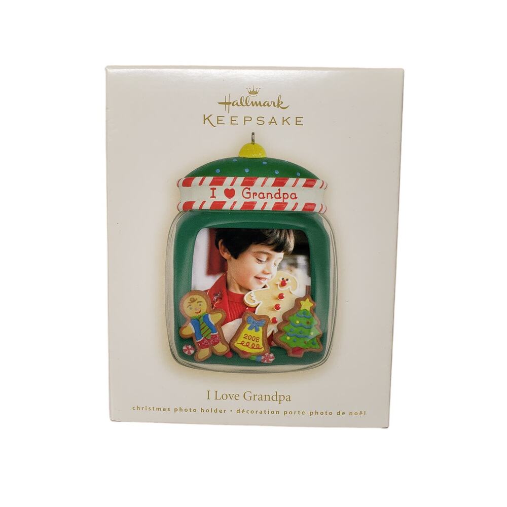 Hallmark Keepsake I Love Grandpa Christmas Photo Holder Ornament Picture Frame